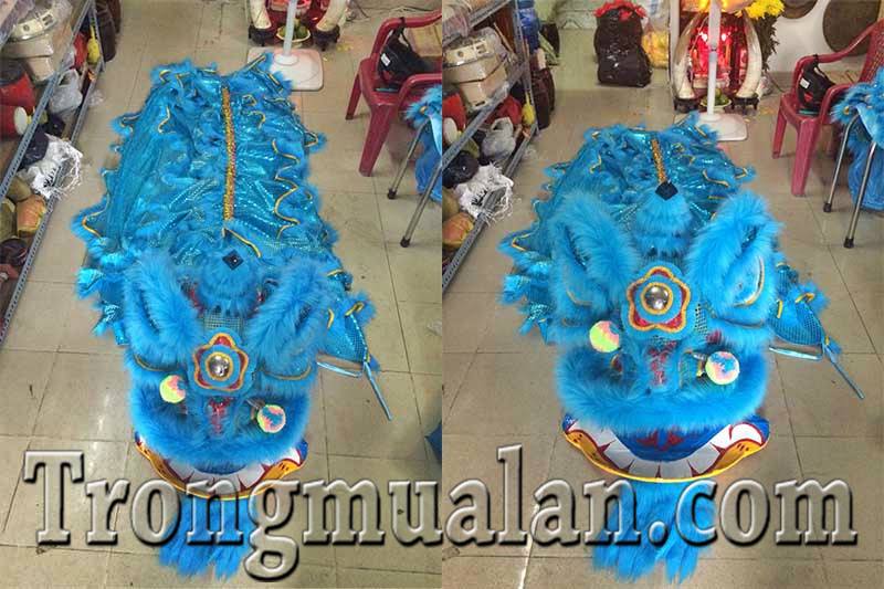 đầu lân kim sa màu xanh
