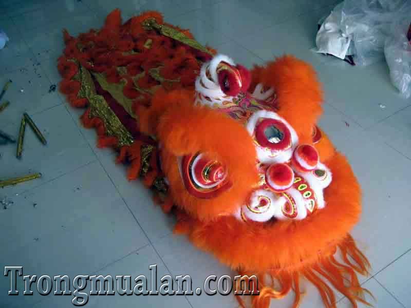đầu lân lông cừu màu cam
